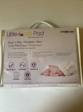 NWT Little Ones Pad Pack N Play Crib Mattress Cover Protector White