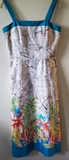 Madison Leigh Sundress Size 10 Colorful Cotton Spandex Straps Back Zip Beach 