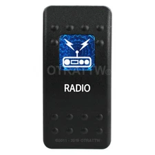 OTRATTW Carling Technologies Contura II Rocker Switch, RADIO, BLUE LENS