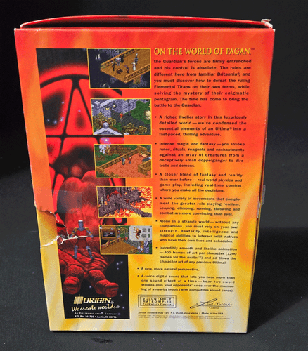 Origin Software Big Box Pagan Ultima VIII PC Windows Computadora Juego Mapa y Moneda - Imagen 2 de 4