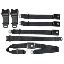 Lap Seat Belts Front Retractablerear Deluxe Starburst Black Mustang 1969-1973 Lap Seat Belts Front Retractablerear Deluxe Starburst Black Mustang 1969-1973