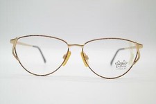 Vintage Luxottica 2151 Gold Plated Violett Oval Glasses Frame NOS