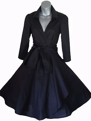 VINTAGE ANNÉES 50 STYLE ROCKABILLY PINUP SWING ENVELOPPANT ROBE DE SOIRÉE 34-54 - Photo 1/4
