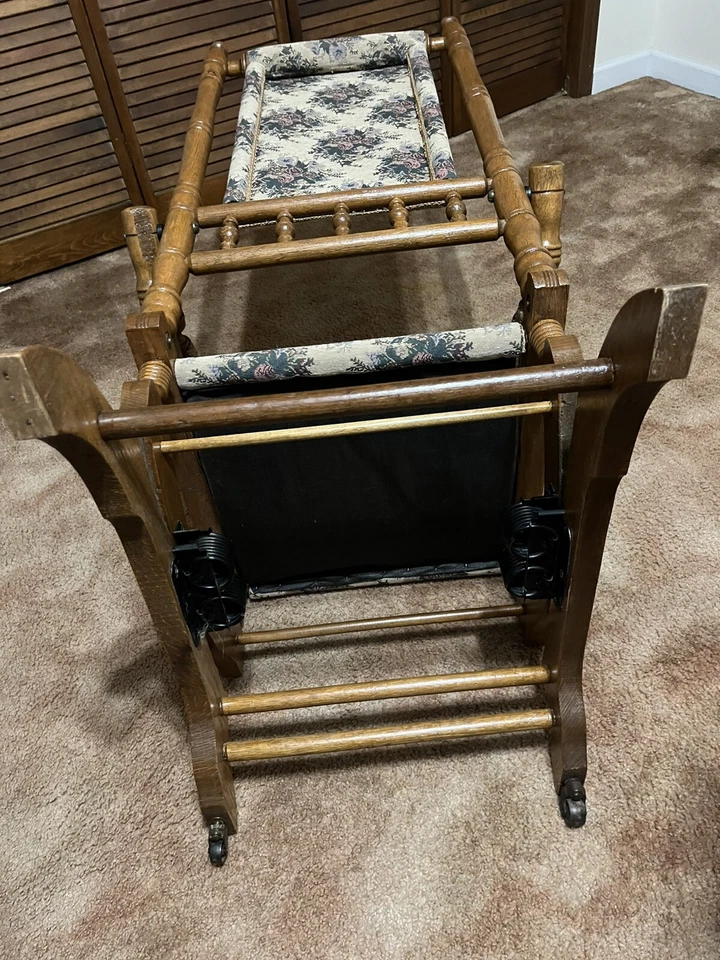 Antique 19th Century Victorian Glider Platform Rocking Chair Spindle 1800’s - Image 3 of 4