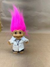 Russ Troll Doctor doll vintage stethoscope red cross white coat doctor magenta