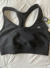 NEW W TAGS CHAMPION Absolute Workout MEDIUM Support Black SPORTS Bra 6715 Sz S