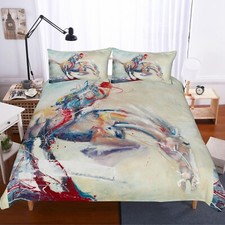 3D Horse Colorful Quilt Cover Set Duvet Cover Bedding Pillowcases