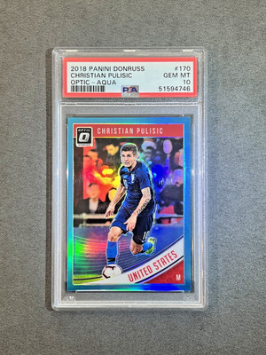 2018-19 Panini Donruss Optic Aqua /149 Christian Pulisic - USA - #170 PSA 10 💎