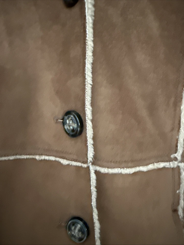 Vintage Esprit Coat Womens Size S Brown Fur Lined Jacket Old Money Mob Wife - Image 4 of 4