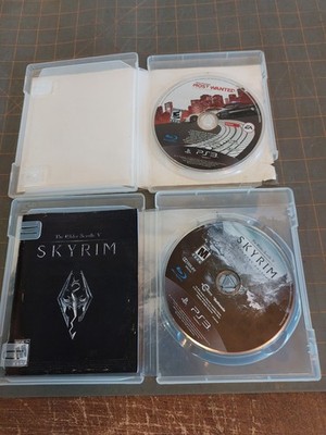 Need for Speed: Most Wanted PS3 + Skyrim Discs with Scratches