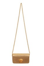 Versace Women's Bronze Strass Gold Medusa Mini Shoulder Bag Wallet On Chain