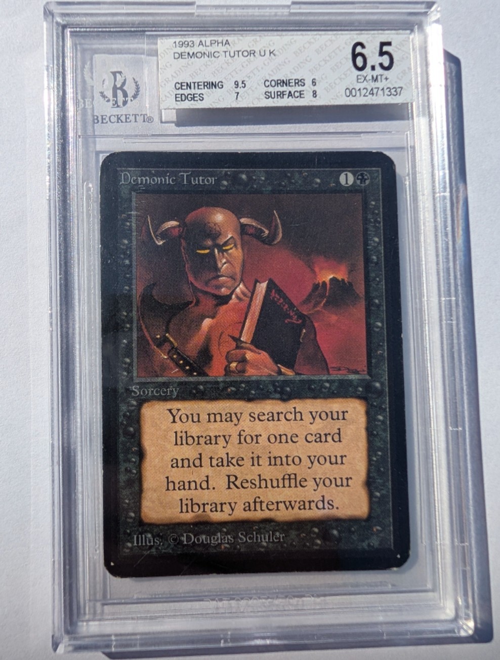Magic MTG Alpha Demonic Tutor - Graded BGS 6.5