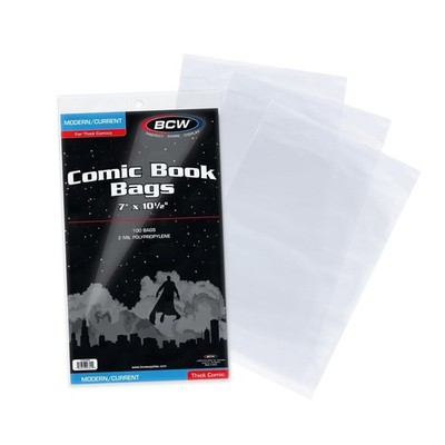 Thick Current/Modern Comic Bags - 100 ct | Acid-Free Modern Comic Bags for Cu...