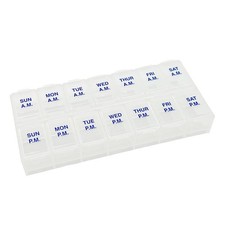Ezy Dose Weekly 7-Day AM/PM Pill Organizer, Vitamin Case and Medicine Box, Mediu