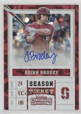 2017 Panini Elite Extra Edition Cracked Ice Ticket 3/24 Quinn Brodey Auto 8k4