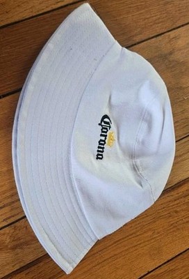 Corona Men s White Solid Bucket Hat, One Size, Beer Theme Headwear