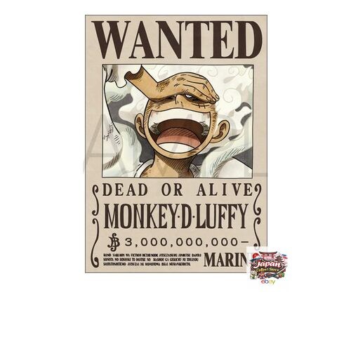 Póster One Piece Wanted Luffy 3 mil millones de la Marina emitido cartel ofic...