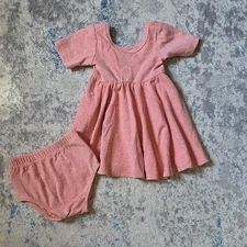 Petit Peony Size 12-18 Months Dusty Rose Colored Twirl Dress With Bloomers