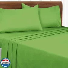 MALLONI HOME Cal King Sheet Sets - Double Brushed Microfiber Bedding Sets, 4 