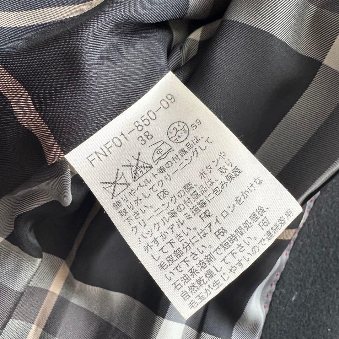 Burberry   Blue Label Long Coat Nova Check 100 Cashmere Black 38 thumbnail 13