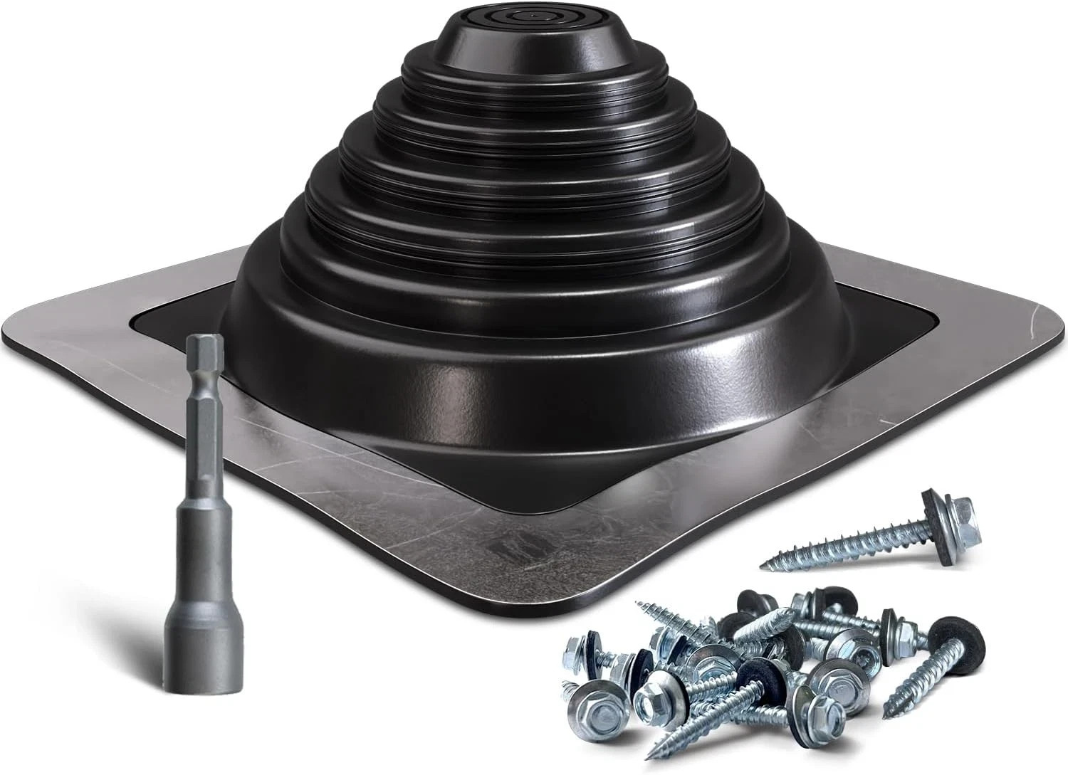 #3 Metal Roof Pipe Flashing, Metal Roofing Pipe Boot Kit, High Temp Silicone Ven