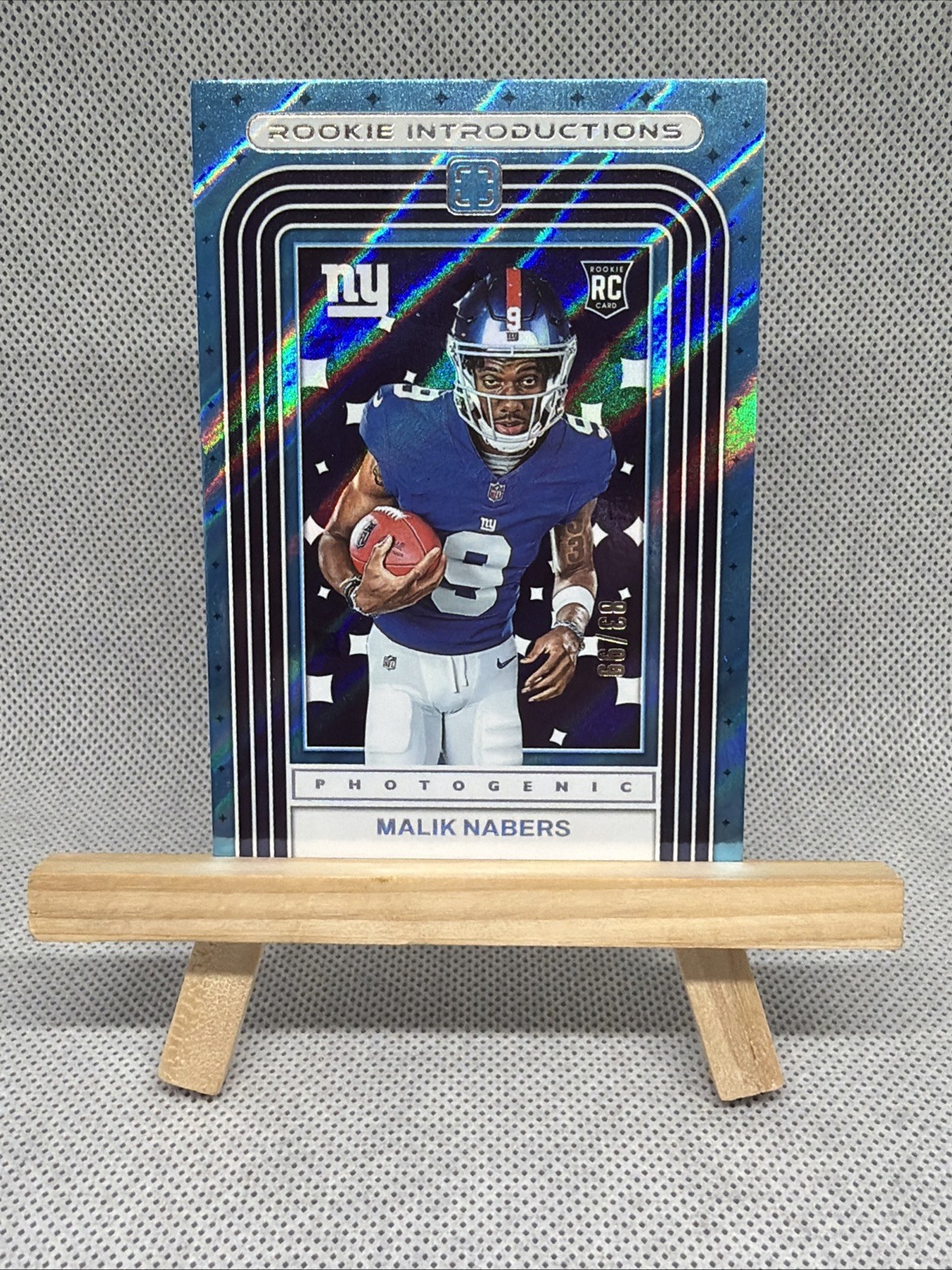 NYG Color Match 2024 Panini Photogenic Rookie Intro Malik Nabers #8 Blue /99 RC