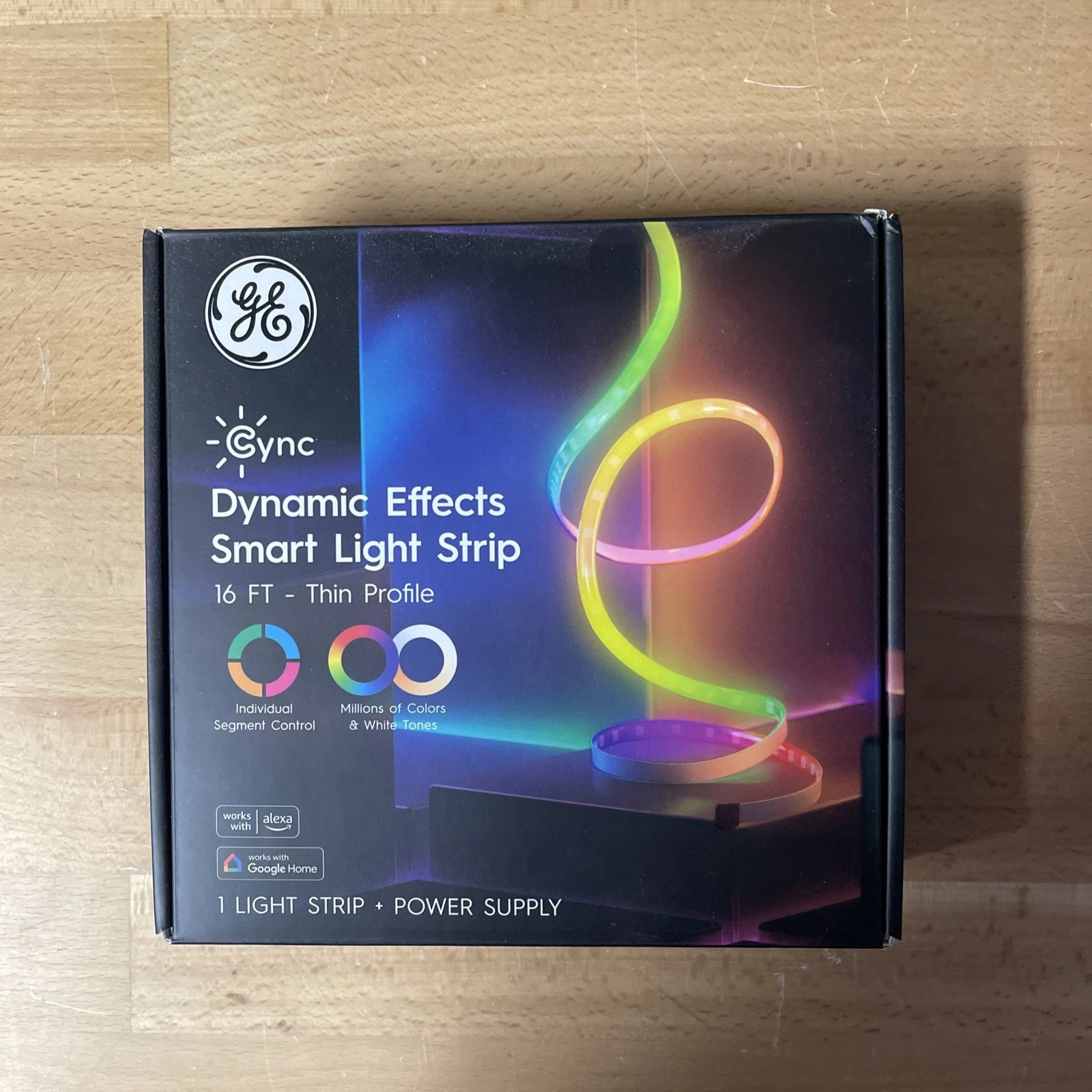 GE 16' CYNC Dynamic Effects Smart LED Full Color Light Strip Power Supply
