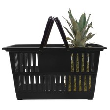 HUBERT  Plastic Shopping Basket Black - 18 1/4"L x 13 1/4"W x 9 1/8"D