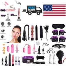 Complete 23 Piece BDSM Kit for Couples Adjustable Restraints and Role Play Toys