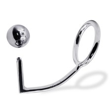 Gancho anal LeLuv Eyro con anillo para el pene y bola - Masajeador de próstata de acero inoxidable