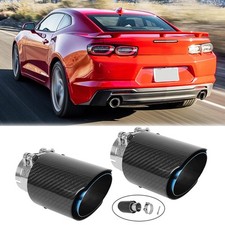 Angle Cut 2.5" Inlet Quad 3.5" Exhaust Tip Stainless Steel For Chevrolet Camaro