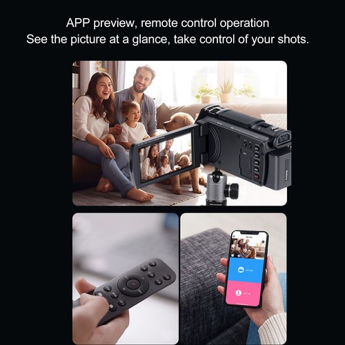 5K 30FPS Video Camera Camcorder 12X Optical Zoom 3.5in Rotatable Touchscreen NEW - Afbeelding 12 van 12