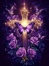 Religious Cross Diamond Art Kits for Adults- Jesus Cross 5D Diamond Painting Kit