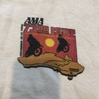 Vintage 1998 American Motorbike Assoc sweatshirt, adult size L, with graphic of two motorcycles over a red desert background.