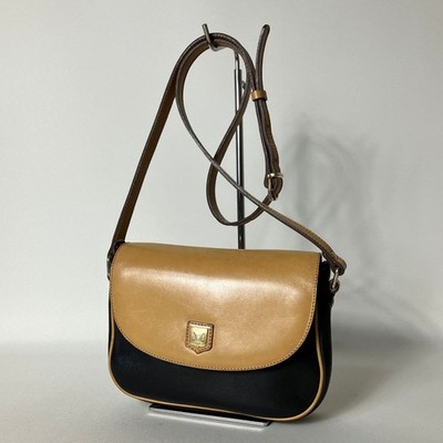 2509 383 Celine Shoulder Bag Leather Black Triomphe From Japan