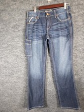 Ariat Rebar Jeans Womens 30R Blue Mid Rise Straight Nightride Workwear Denim