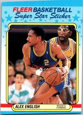1988-89 Fleer Stickers #4 Alex English Denver Nuggets HOF