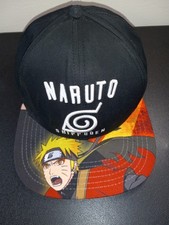 Naruto Shippuden Anime Flat Bill Hat Cap Size OSFM Snapback Embroidered