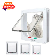 Cat Door Flap Weatherproof ABS 7.5x7.8in 4-Way Locking Medium Pet Door