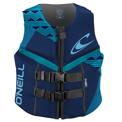 O'Neill Oneill Wetsuits Womens Reactor Uscg Life Vest Navy/Riviera/Turquoise 10