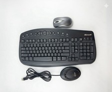 Vintage Microsoft Wireless Multimedia Keyboard 1.1 Complete Set Mouse Receiver