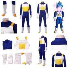 Vegeta IV Cosplay Costume Halloween Carnival party Mens Blue Battle Jumpsuit