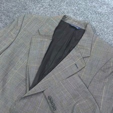Vintage Burberrys Blazer Mens 40 Gray Wool Glen Plaid 2 Button Sport Coat Jacket