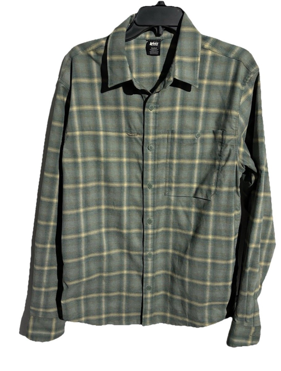 REI Co-op Shirt Sz M Green Plaid Outdoor Hiking Bluesign Product Mens June 2021