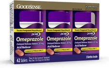 GoodSense Omeprazole Delayed Release Tablets 20 mg, 42 Piece Box, Exp 03/2026