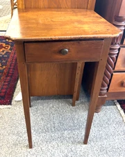 Antique 19th Century Handmade Hepplewhite Stand w/Drawer – Charming Small Table