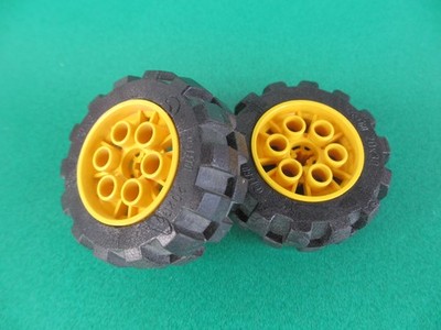Lego Technic 2 Räder Reifen mit Felgen gelb 20 x 30 (080922D)