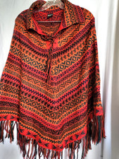 100 Baby Alpaca Peruvian Poncho With Tassel Fringe V Shape Peru