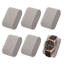 6pcs Watch Pillow, Oval Velvet Watch Cushion Replacement Bracelet Pillow, Gray