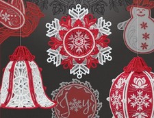 MASCHINENSTICKEREI DESIGNS USB WINTER WONDERLAND ORNAMENTE COLL 5X7 FREISTEHEND
